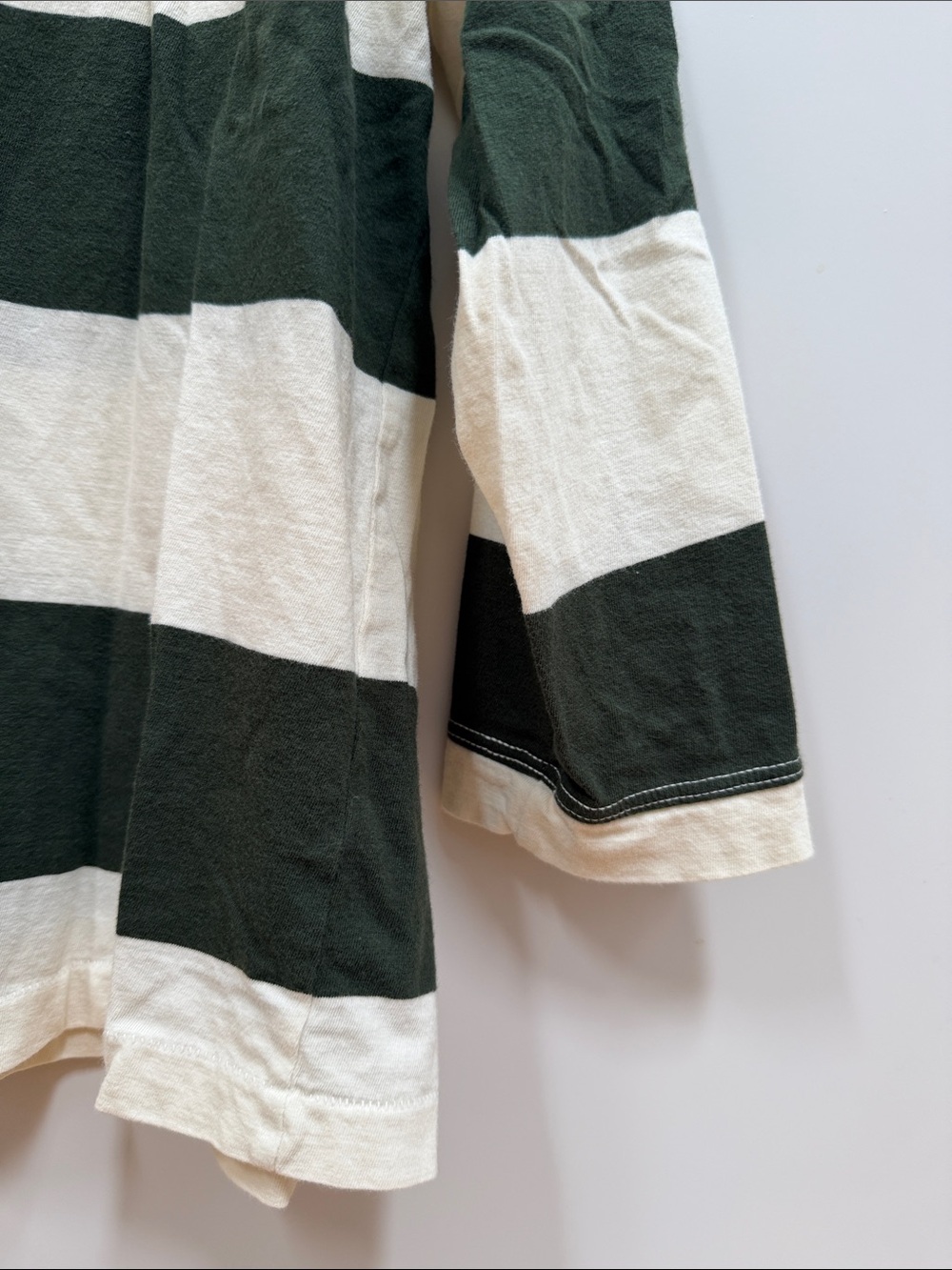 THE GREAT. The Shrunken Henley. -- Dark Cypress Stripe - Size 1/S - Picture 5 of 10